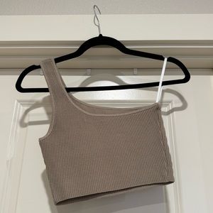 Aritzia Babaton one shoulder sculpt knit tank